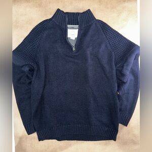 “Weatherproof Vintage Navy Half-Zip Sweater XL – Textured Knit Classic”